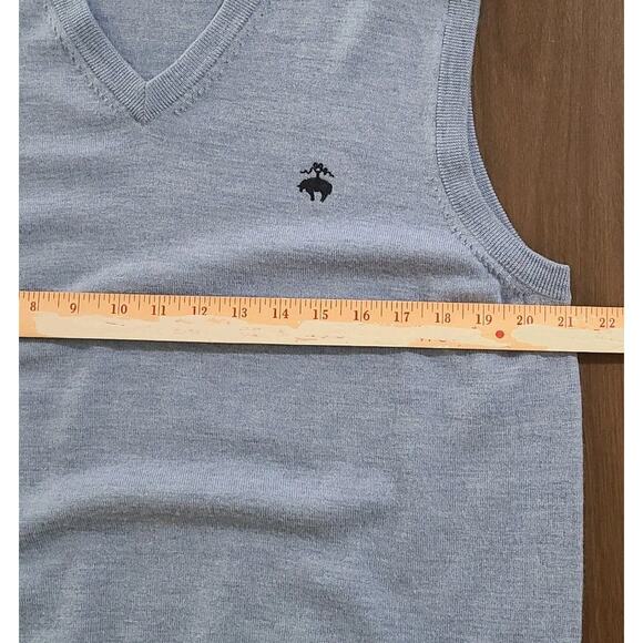 Brook's Brothers 346 Men's Merino Wool Sweater Vest Light Blue XL - Picture 6 of 7